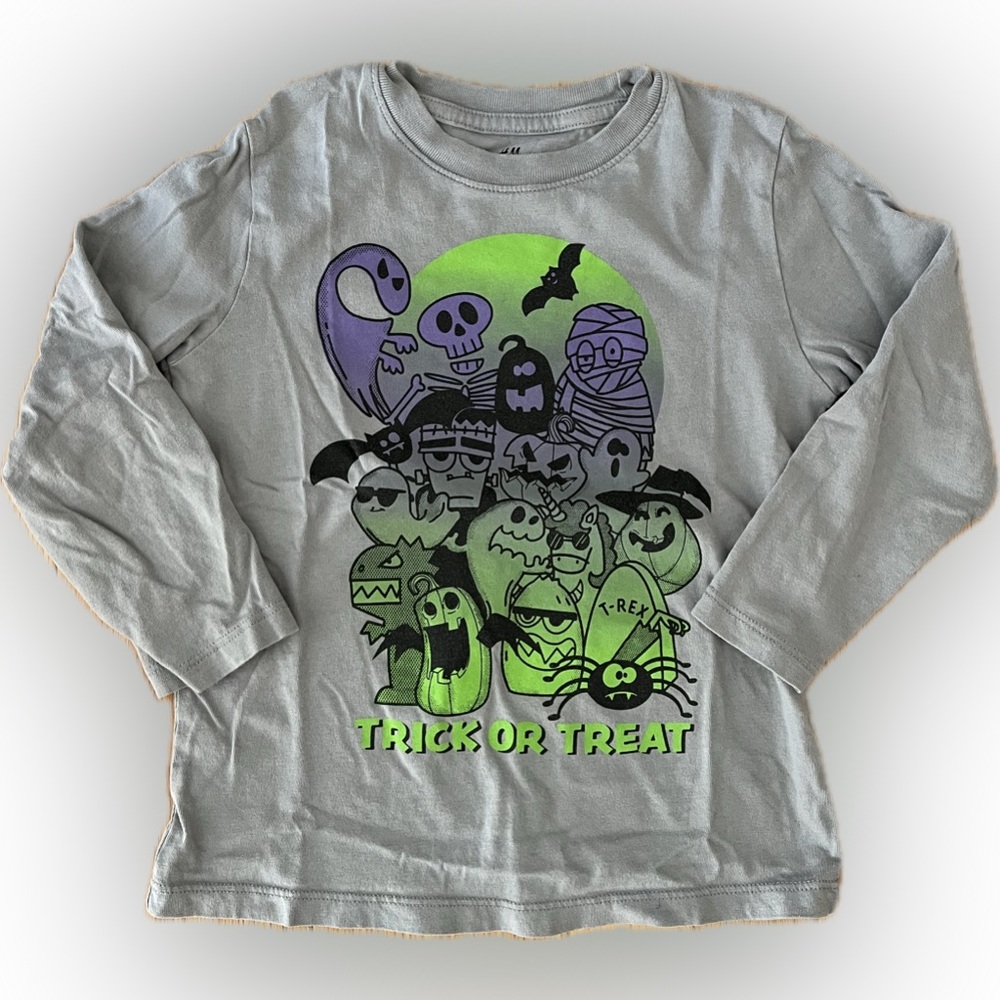 Grey boys Halloween shirt, size 3/4t
